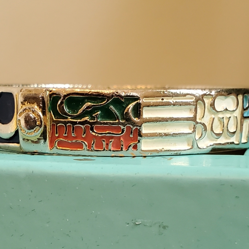 COACH Signature Logo Multi-Color Enamel Bangle Bracelet Mint Condition
